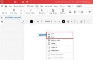 How to cut, copy and paste text in a PDF file - Soda PDF