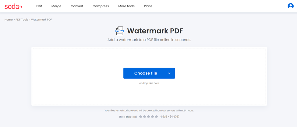 Choose your file from your device or cloud, Google Drive or Dropbox.